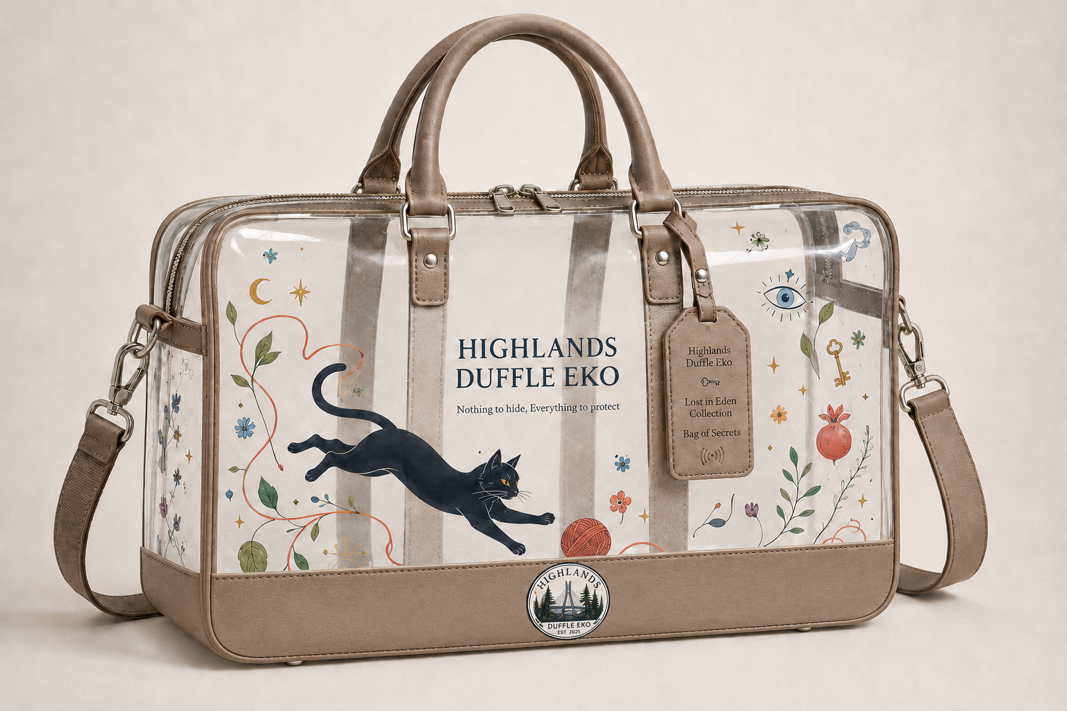 Highlands Duffle Eko Lost in Eden transparent duffle bag
